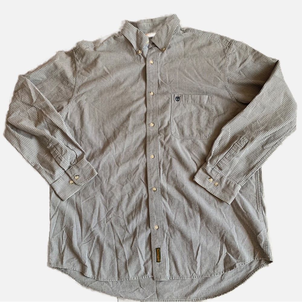 Timberland Men’s XXL Plaid Check Cotton Long Sleeve Button Down Shirt